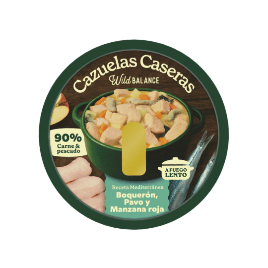 Cazuela casera de Boquerón, Pavo y Manzana para perros 280g