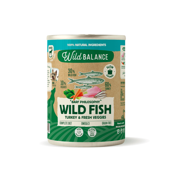 lata filosofía barf de pescado y pavo para perros