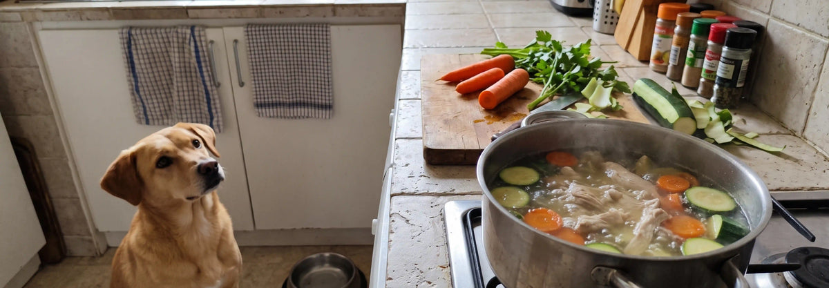 Caldo de pollo para perros: receta casera, beneficios y cuánto darle