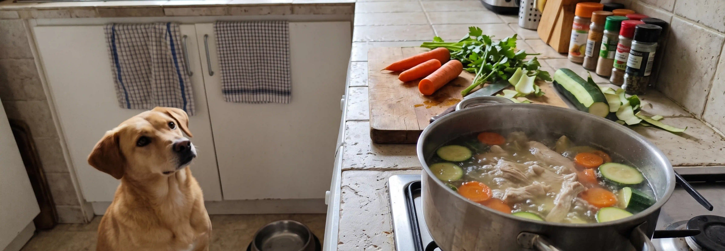 Caldo de pollo para perros: receta casera, beneficios y cuánto darle