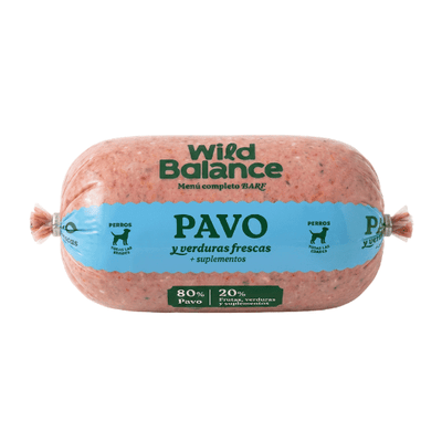 Menú BARF GRANDE de Pavo con verduras para perros - 0,5Kg