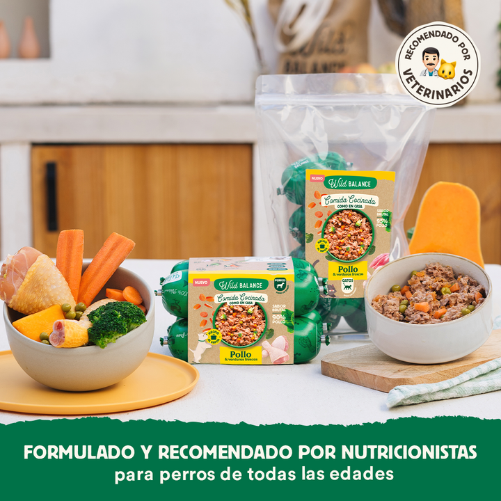 Comida Cocinada de Pollo con verduras para gatos-Wild Balance