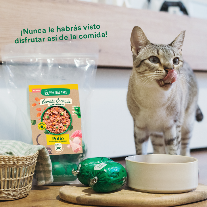 Comida Cocinada de Pollo con verduras para gatos-Wild Balance