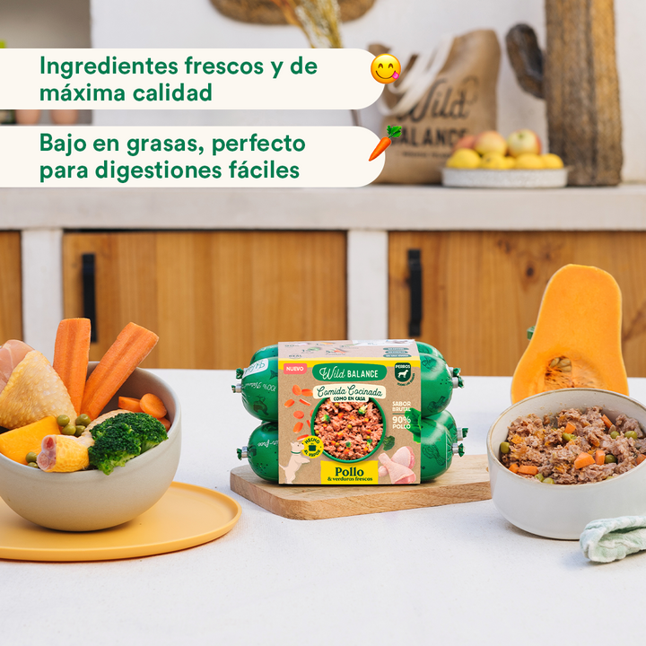 Comida Cocinada de Pollo con verduras para perros-Wild Balance