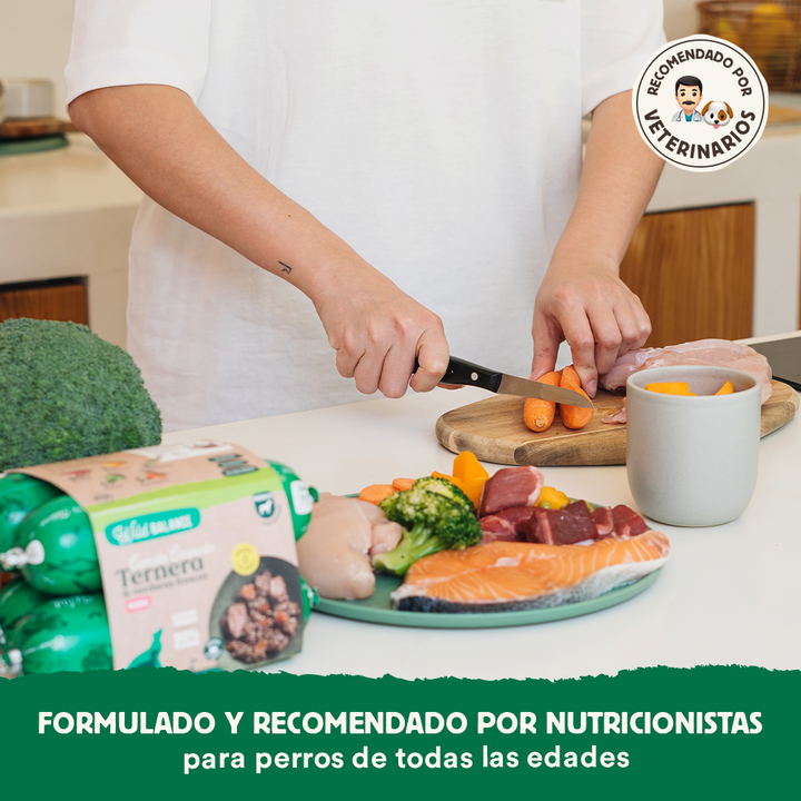 Comida Cocinada de Salmón y Ternera con verduras para perros-Wild Balance