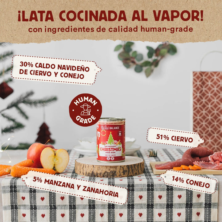 Lata de Comida Cocinada para Perros - Receta Navidad (400g)-Wild Balance