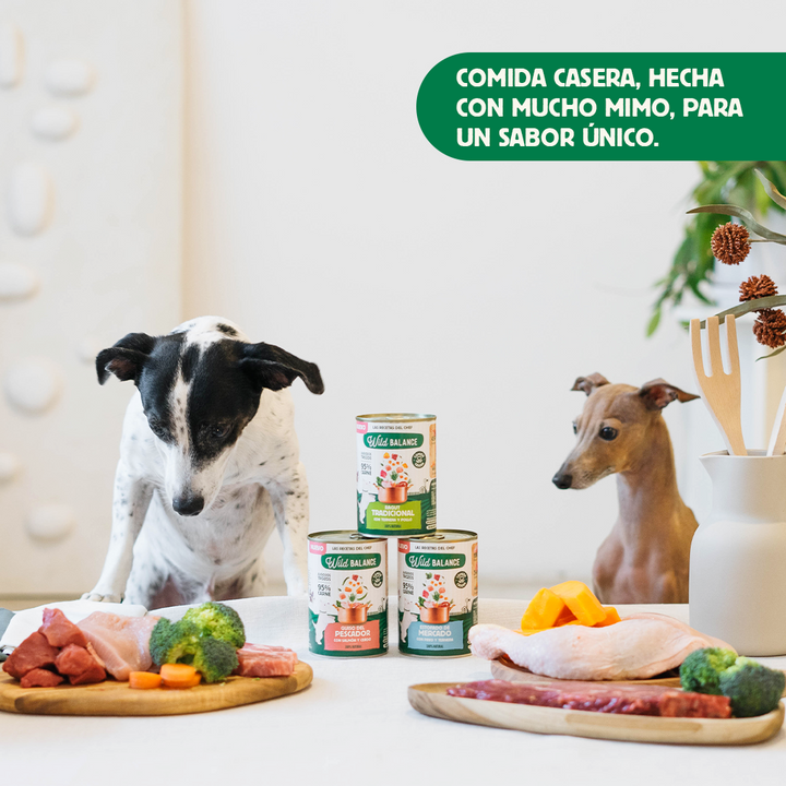 Lata de Estofado de Mercado con Pavo y Ternera para Perros 400gr-Wild Balance