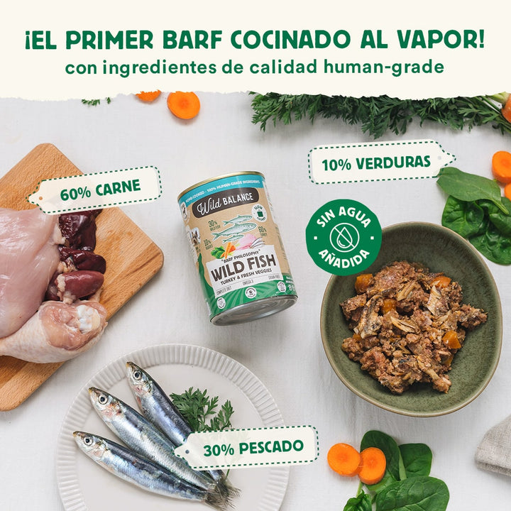 Lata de Pescado y Pavo para perros 400g - Filosofía BARF-Wild Balance