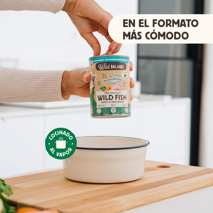 Lata de Pescado y Pavo para perros 400g - Filosofía BARF-Wild Balance