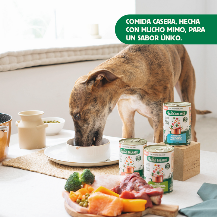 Lata de Ragut tradicional de Ternera y Pollo para perros 400g-Wild Balance