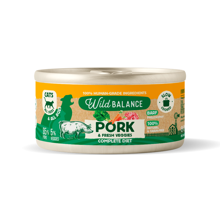 Lata de cerdo para gatos 120g - Filosofía BARF-Wild Balance