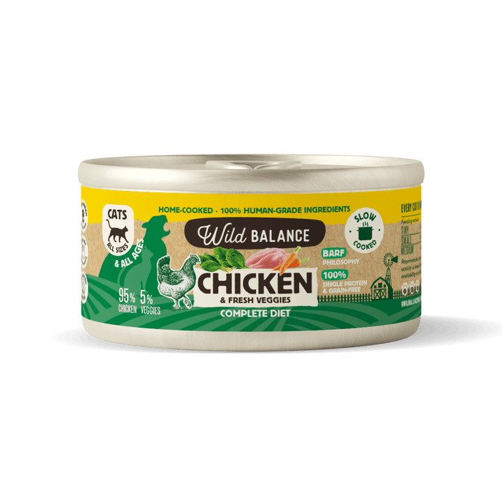 Lata de pollo para gatos 120g - Filosofía BARF-Wild Balance