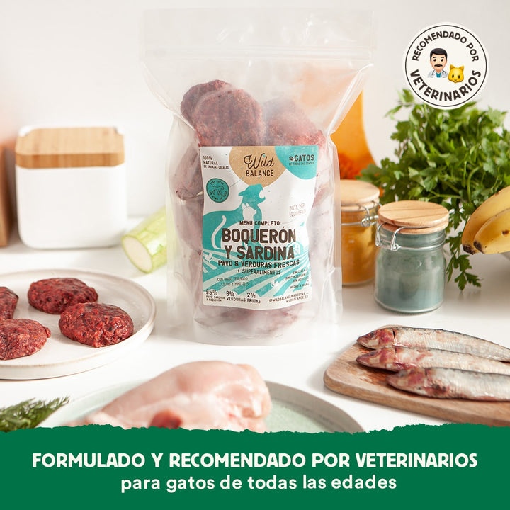 Menú BARF de Boquerón y Sardina para gatos-Wild Balance