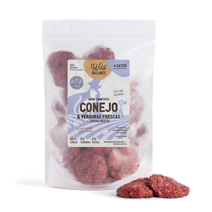 Menú BARF de Conejo con verduras frescas para gatos-Wild Balance