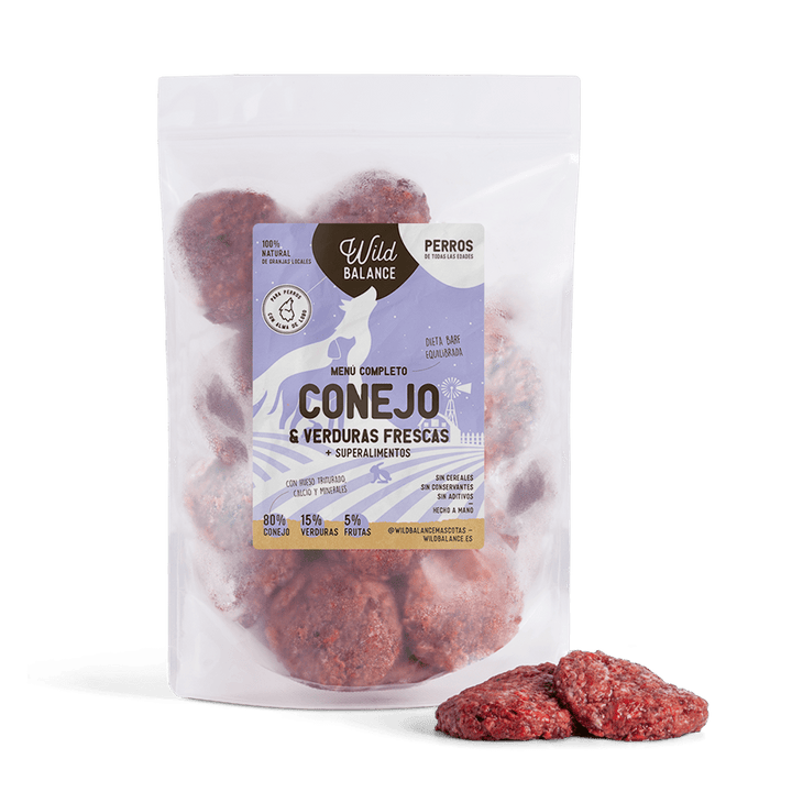 Menú BARF de Conejo con verduras frescas para perros-Wild Balance