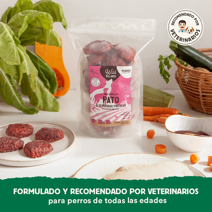 Menú BARF de Pato con verduras frescas para perros-Wild Balance