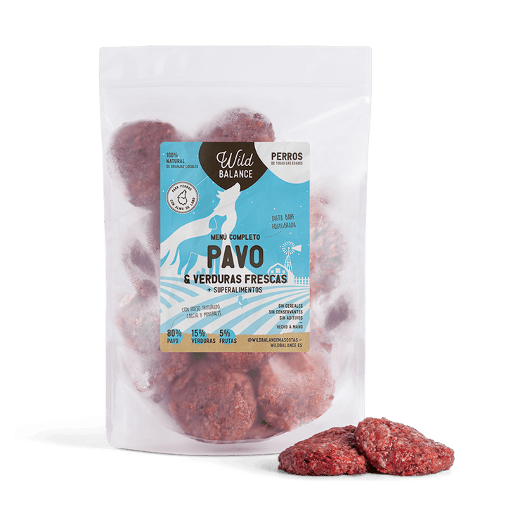 Menú BARF de Pavo con verduras frescas para perros-Wild Balance