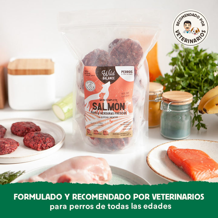 Menú BARF de Salmón con verduras frescas para perros-Wild Balance