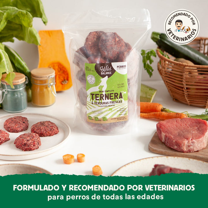 Menú BARF de Ternera con verduras frescas para perros-Wild Balance