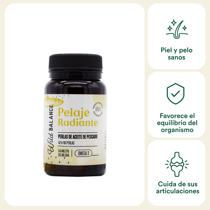 PELAJE RADIANTE Cápsulas Omega 3 de aceite de pescado-Wild Balance