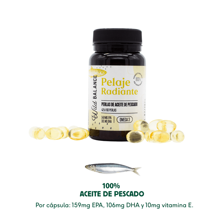 PELAJE RADIANTE Cápsulas Omega 3 de aceite de pescado-Wild Balance