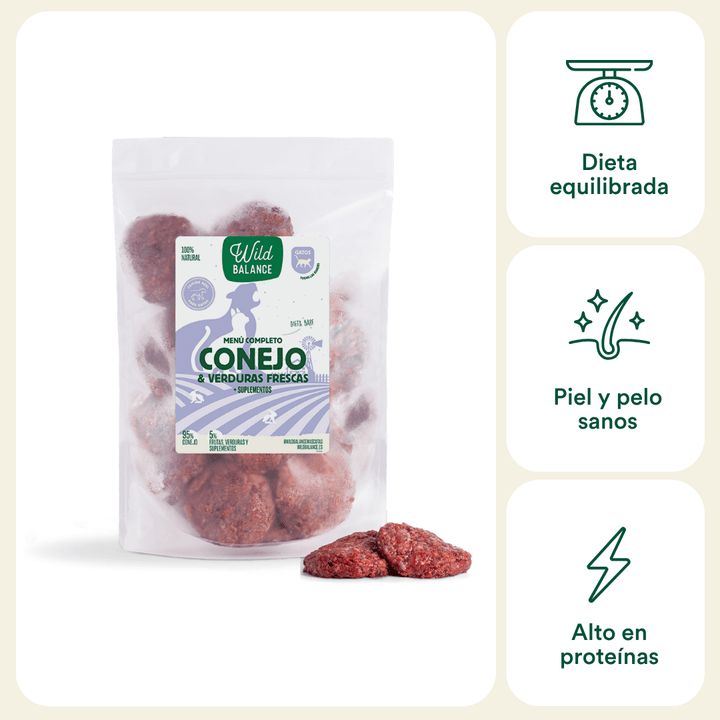 menú barf de conejo para gatos