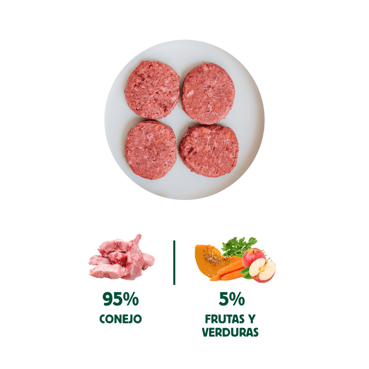 menú barf de conejo para gatos