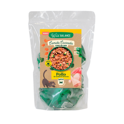 Comida Cocinada de Pollo con verduras para gatos