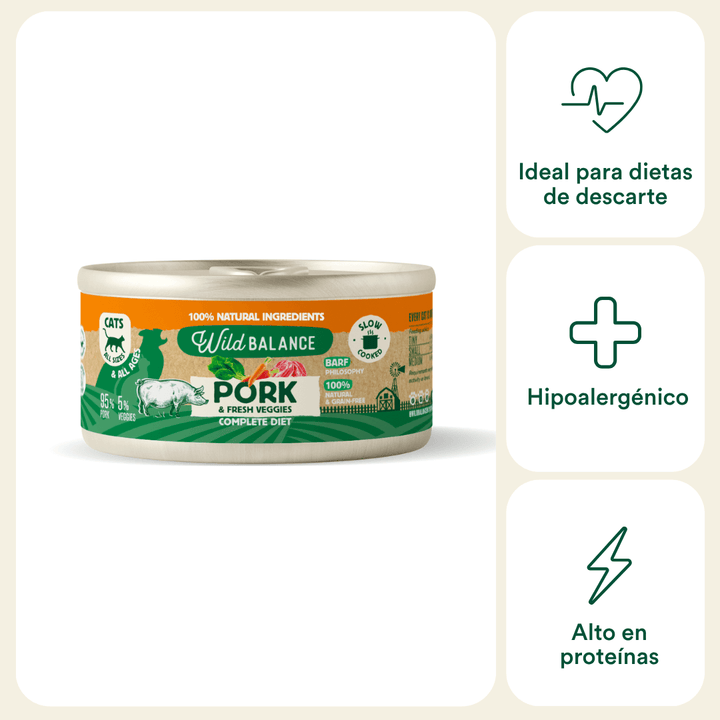 lata filosofía barf de cerdo para gatos