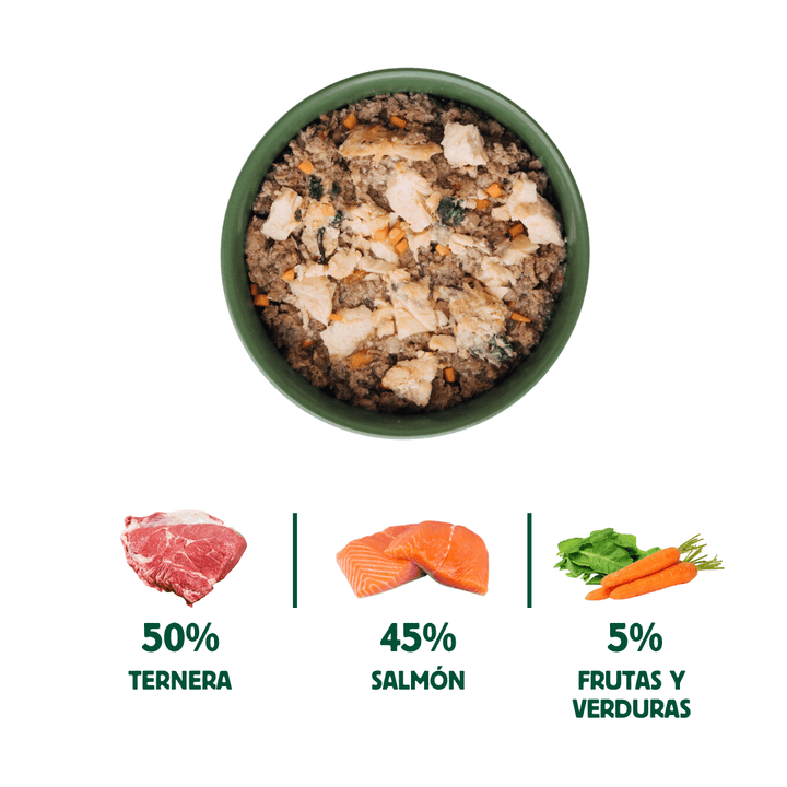 lata filosofía BARF de salmón para gatos