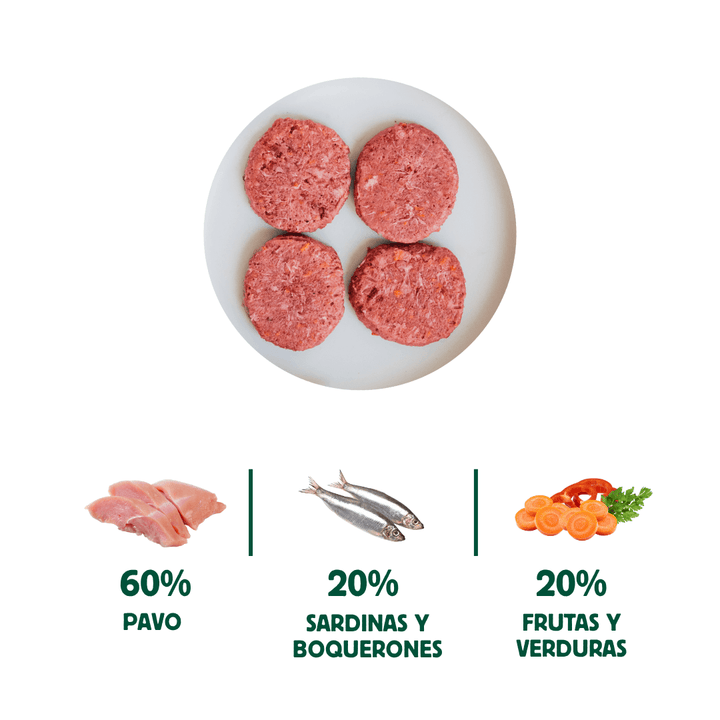 menú BARF boquerón y sardina para gatos