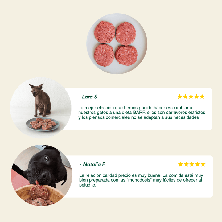 menú BARF boquerón y sardina para gatos