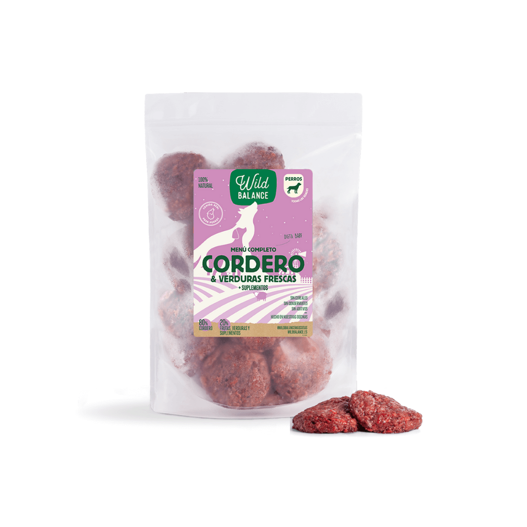 Menú BARF de Cordero con verduras frescas para perros