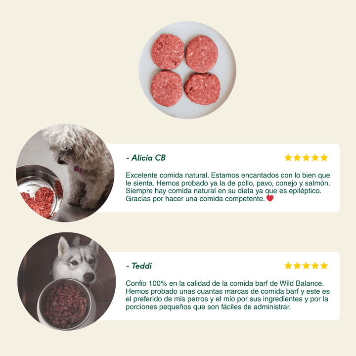 Menú BARF de Cordero con verduras frescas para perros