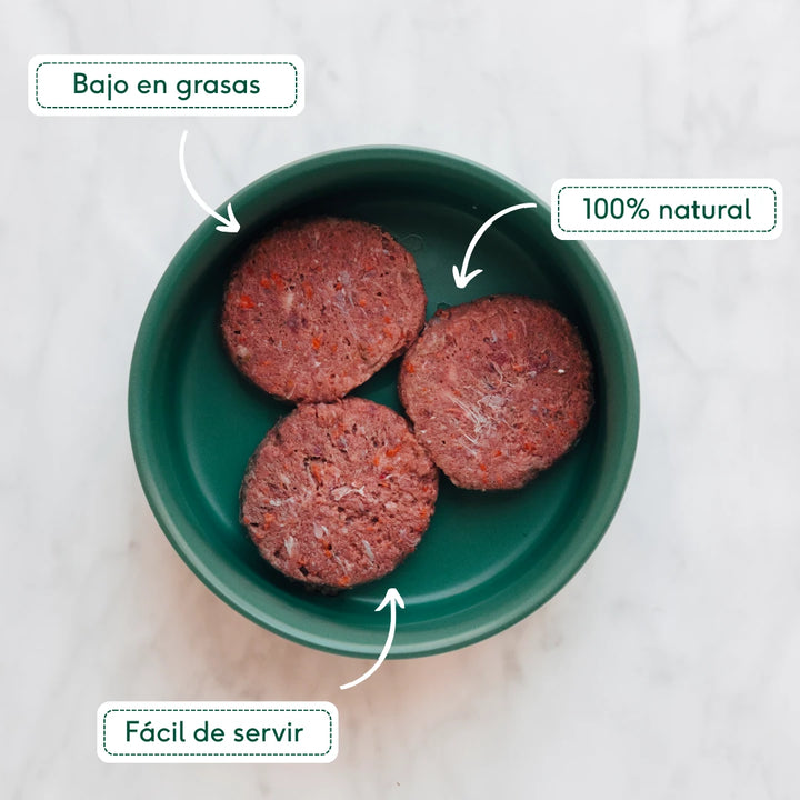 Menú BARF de pavo con verduras para perros