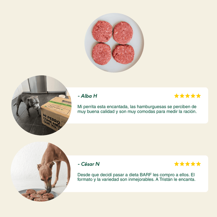 Menú BARF de pavo con verduras para perros