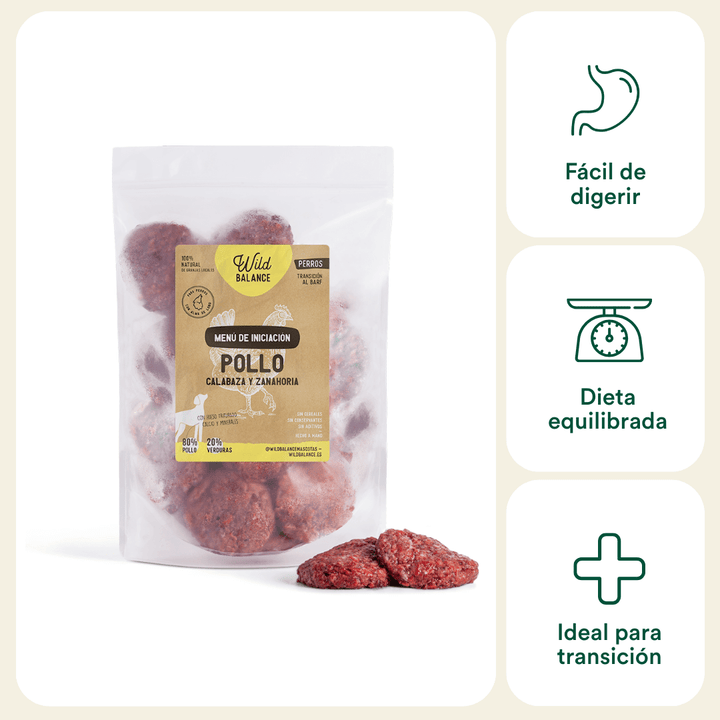 Menú BARF de pollo iniciación para perros