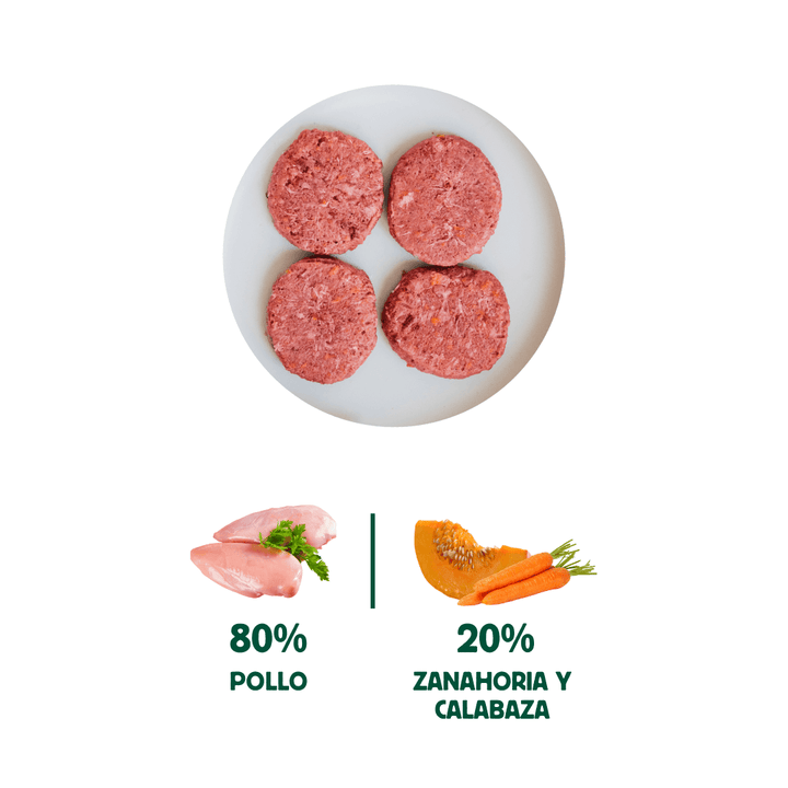 Menú BARF de pollo iniciación para perros