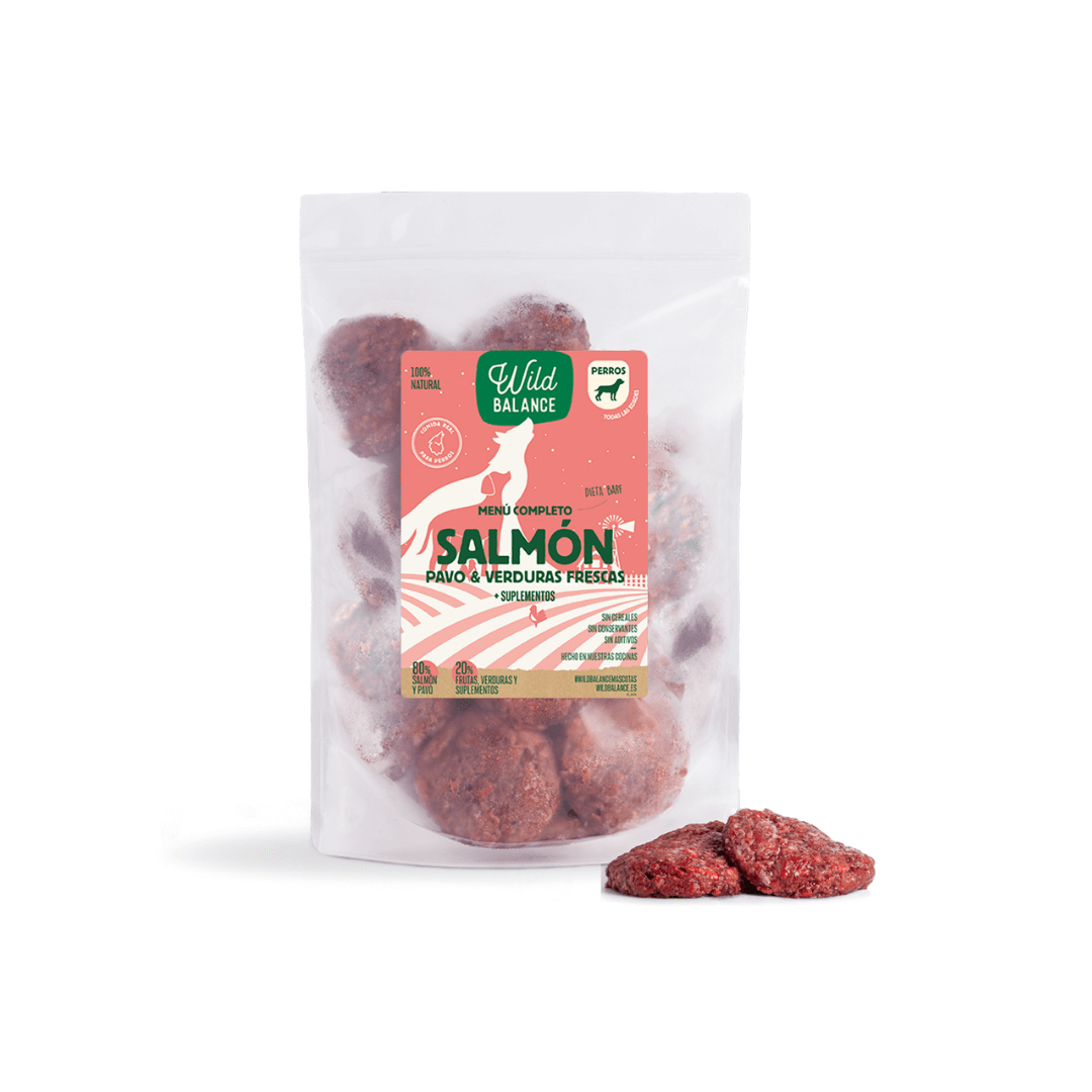 Menú BARF de Salmón con verduras frescas para perros