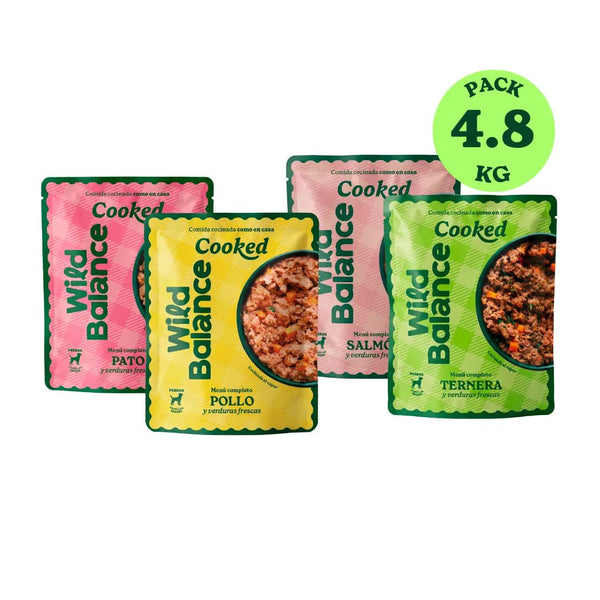 Pack Comida Cocinada para Perros 4 sabores - 4.8kg