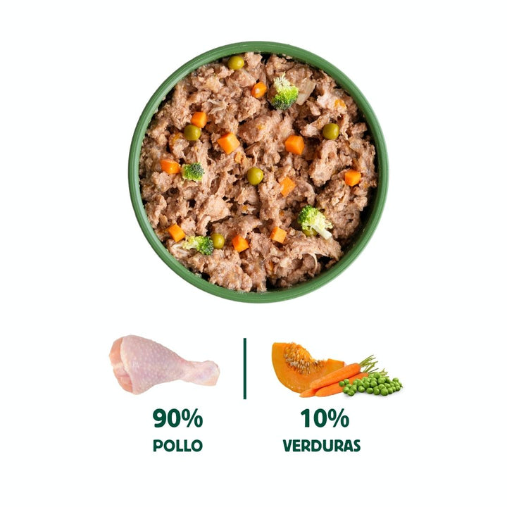 Comida cocinada para perros de pollo