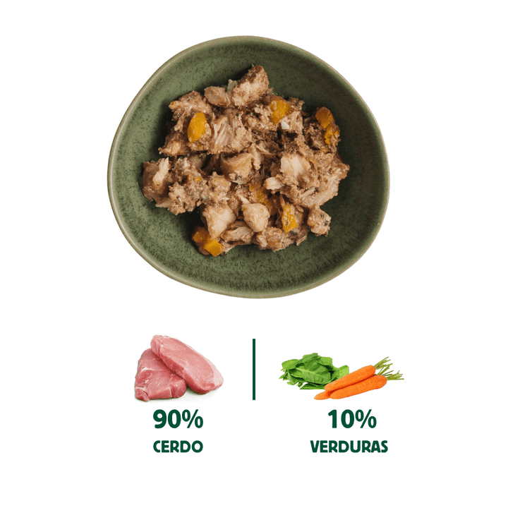 lata filosofía barf de cerdo para perros