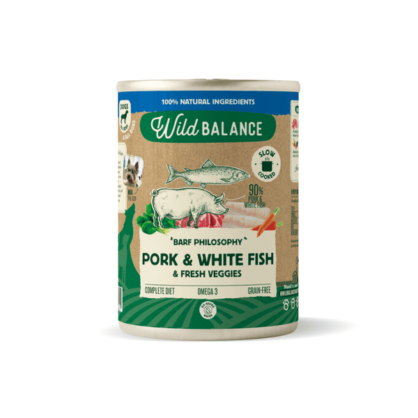 Lata de Cerdo y Merluza para perros 400g - Filosofía BARF