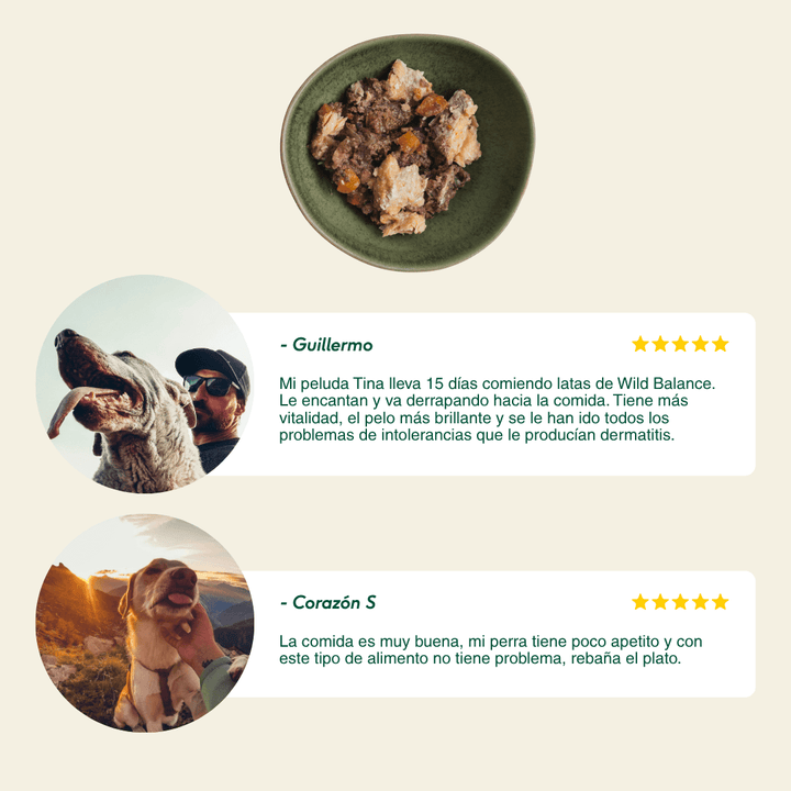 lata filosofía BARF de salmón y ternera para perros