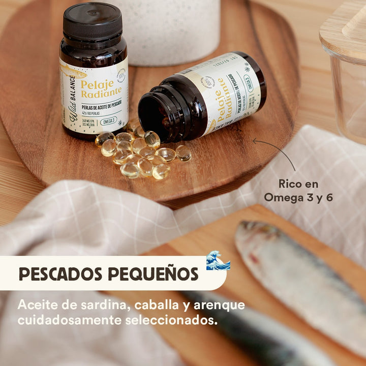 PELAJE RADIANTE Cápsulas Omega 3 de aceite de pescado-Wild Balance