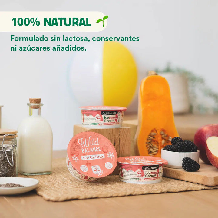 YOGUR HELADO con prebióticos naturales sabor Mora con semillas de chía 110g-Wild Balance