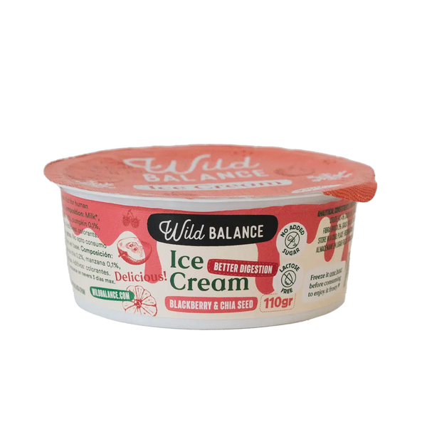 YOGUR HELADO con prebióticos naturales sabor Mora con semillas de chía 110g-Wild Balance