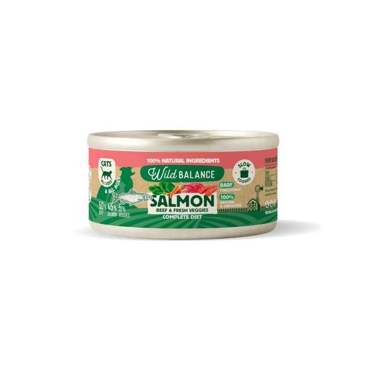 lata filosofía BARF de salmón para gatos