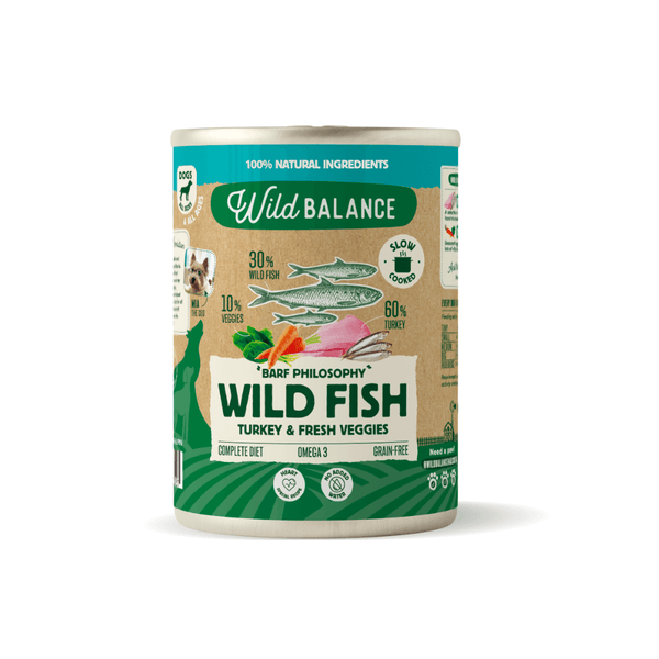 lata filosofía barf de pescado y pavo para perros