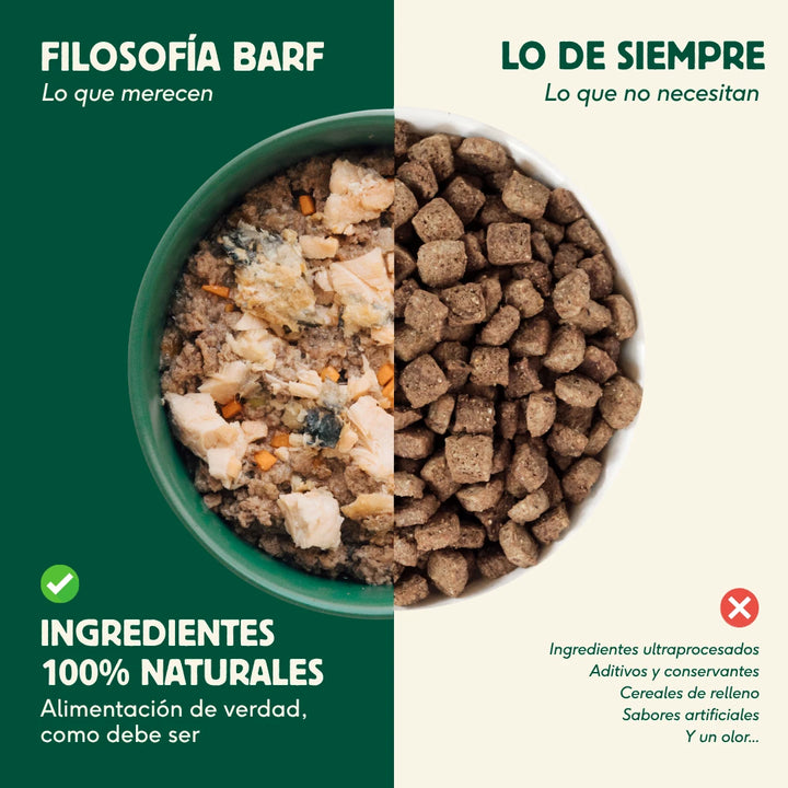 lata filosofía barf de pollo con verduras para perros